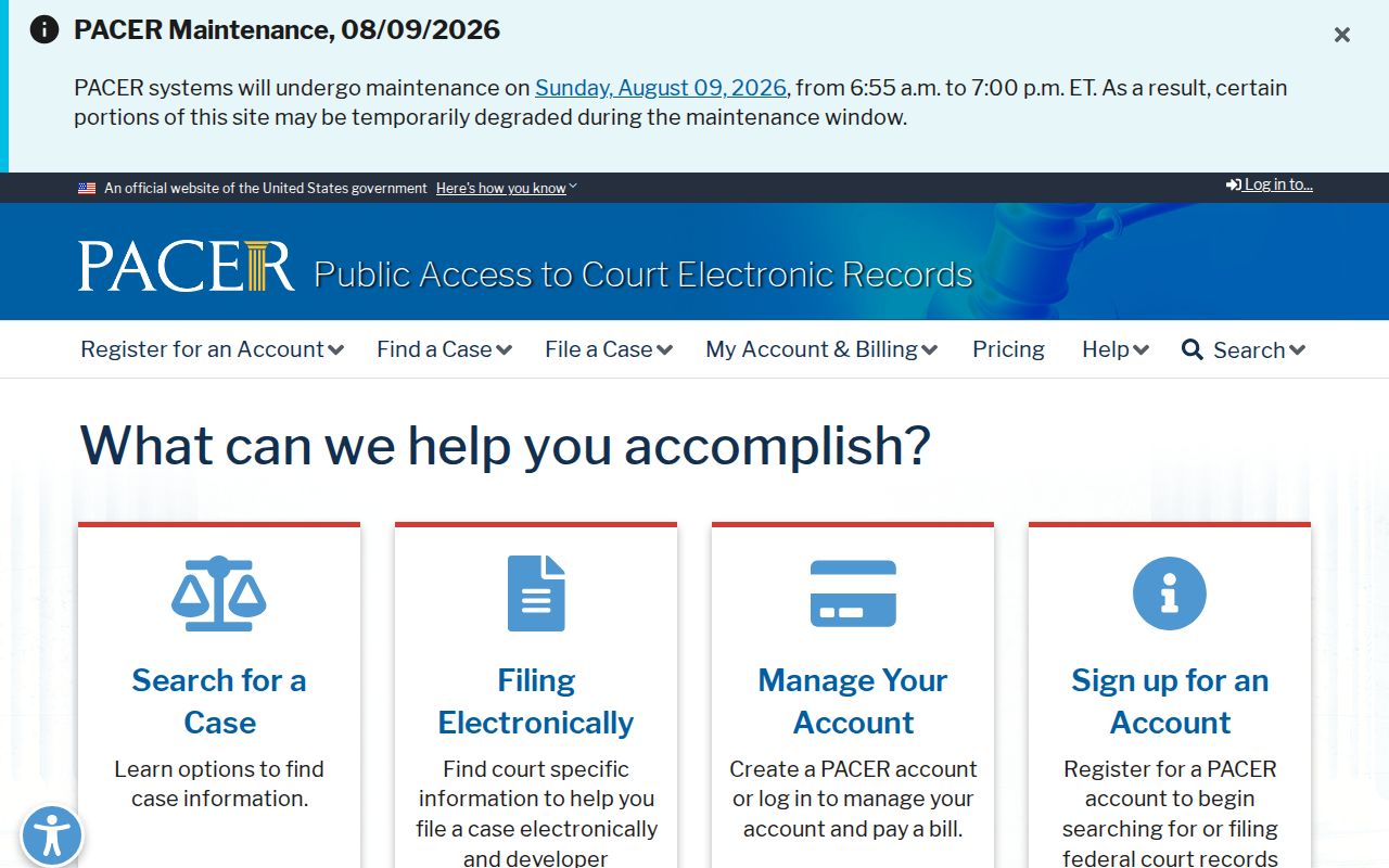 PACER federal court search for Georgetown County criminal cases