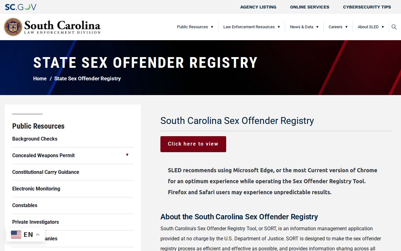 SLED removal guidance for Georgetown County sex offender registry records